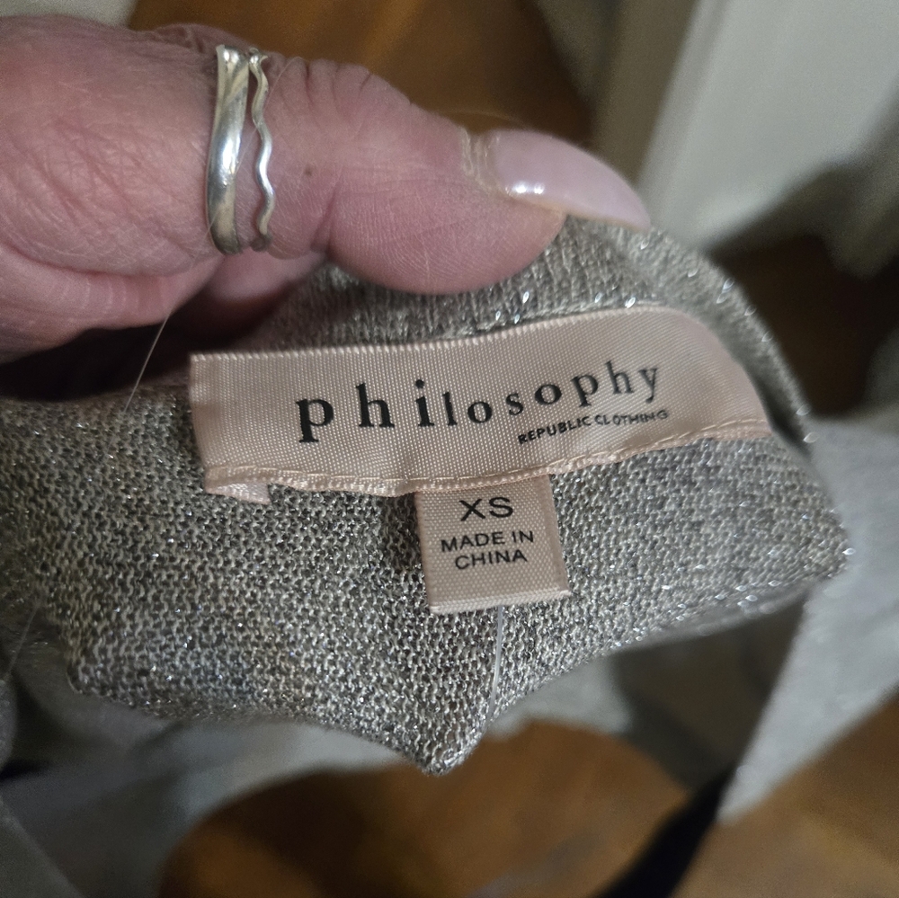 Philosophy Silver Bling Lyrex Top Sz Xs Hp🔥🔥 - Picture 5 of 5